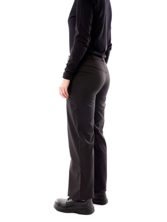 Benchmark T33 – Ladies Hospitality Trouser, in black, rear view